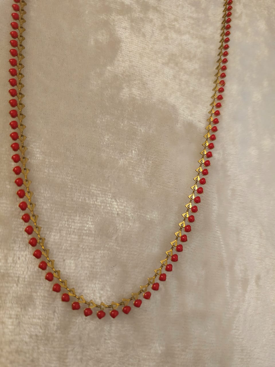 Tart red chain necklace