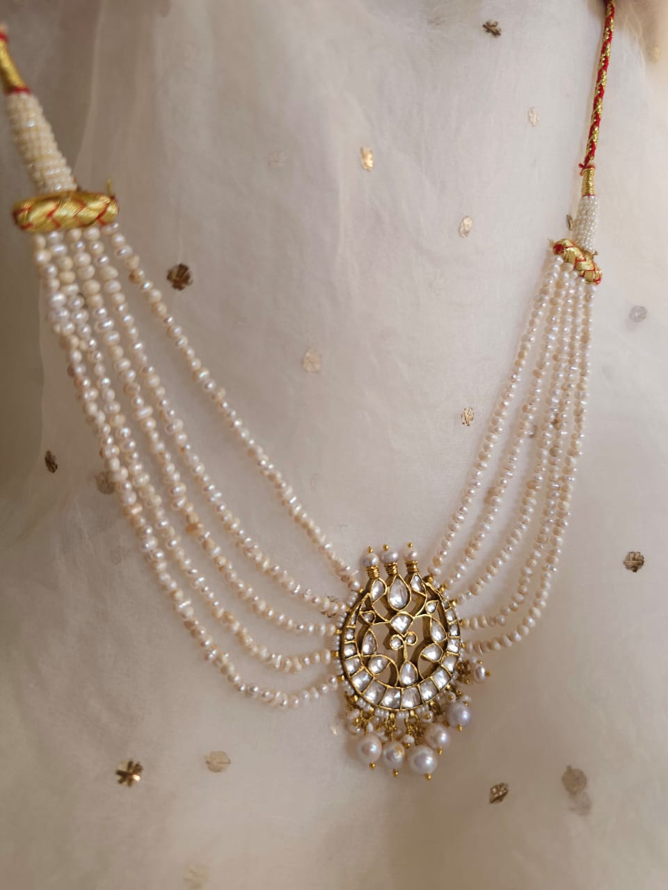 Chandra taal pearl necklace set