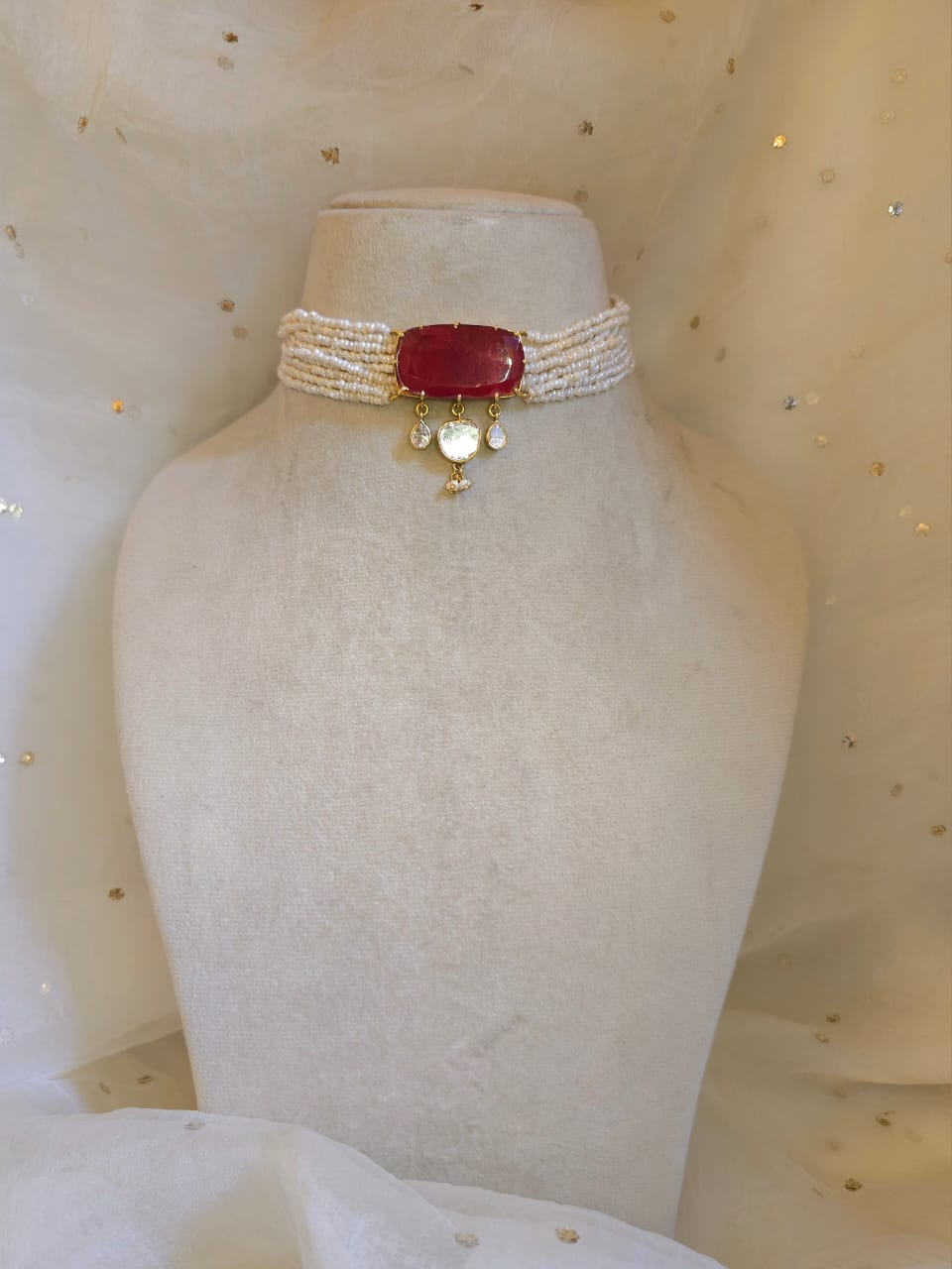Cardinal silver necklace
