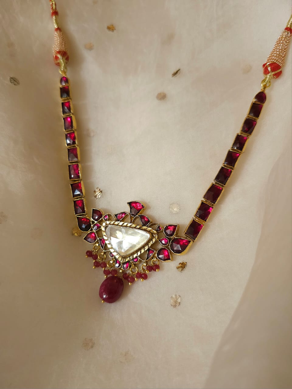 Pushya ruby necklace