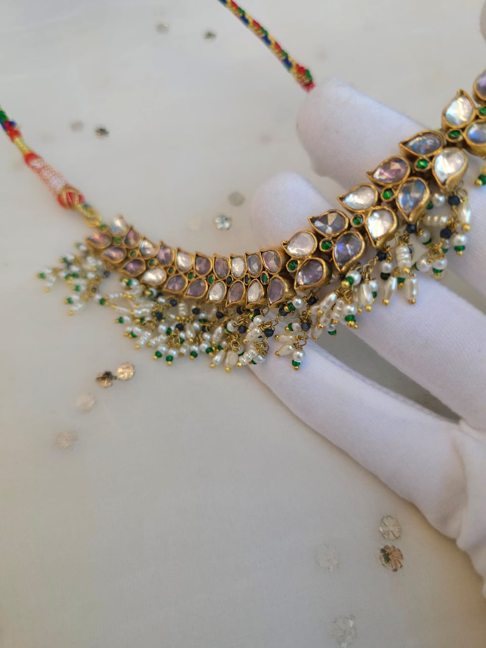 Lucky lunaria crumb necklace