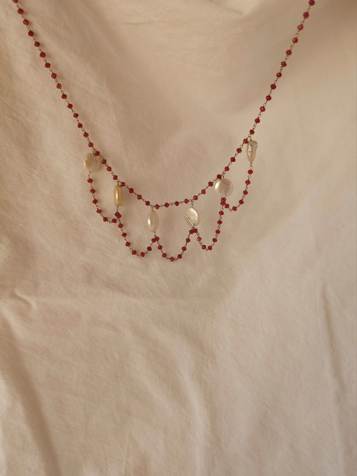 Coin pearl blush necklace