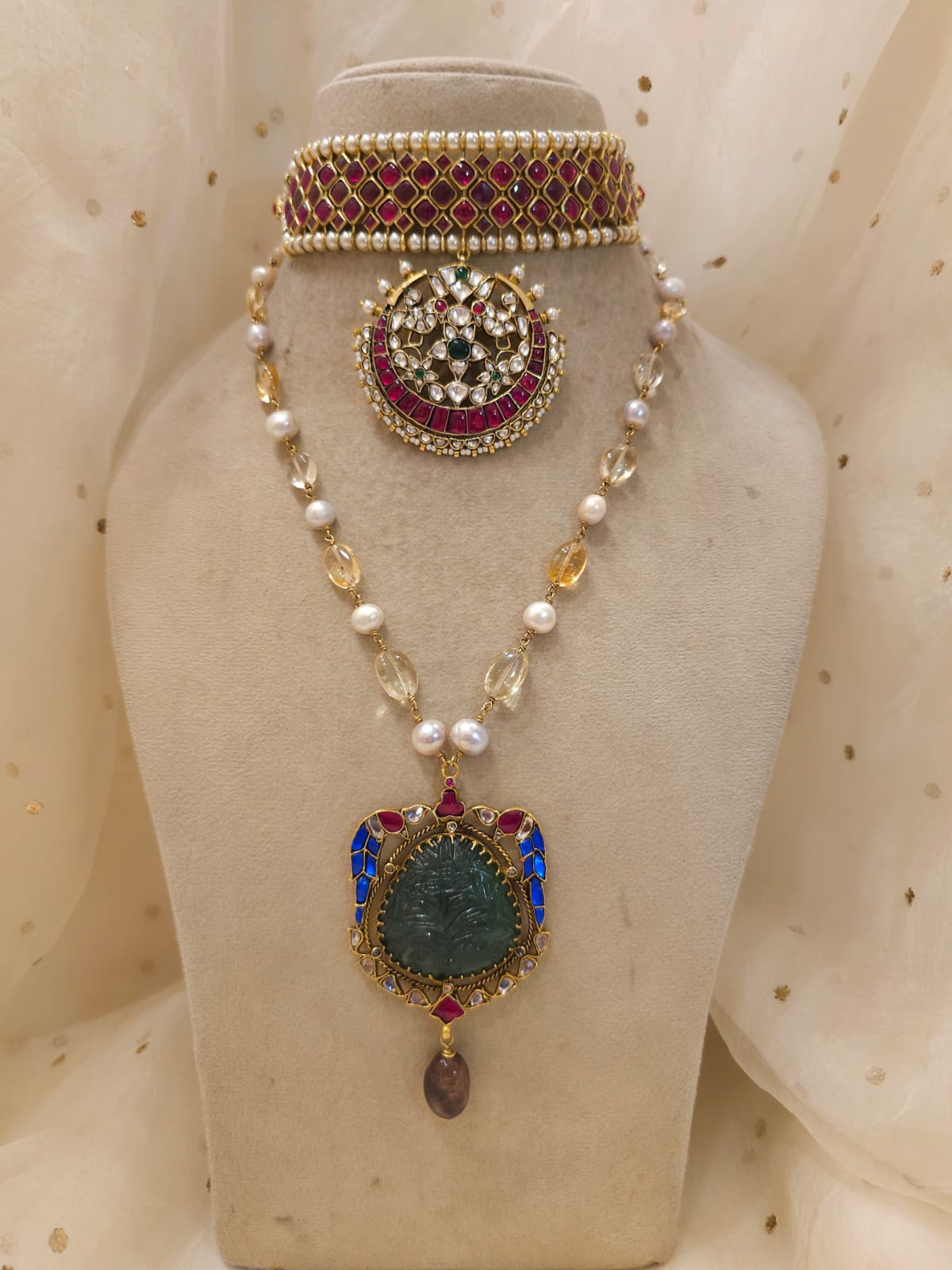 The sacred blue peacock tourmaline necklace
