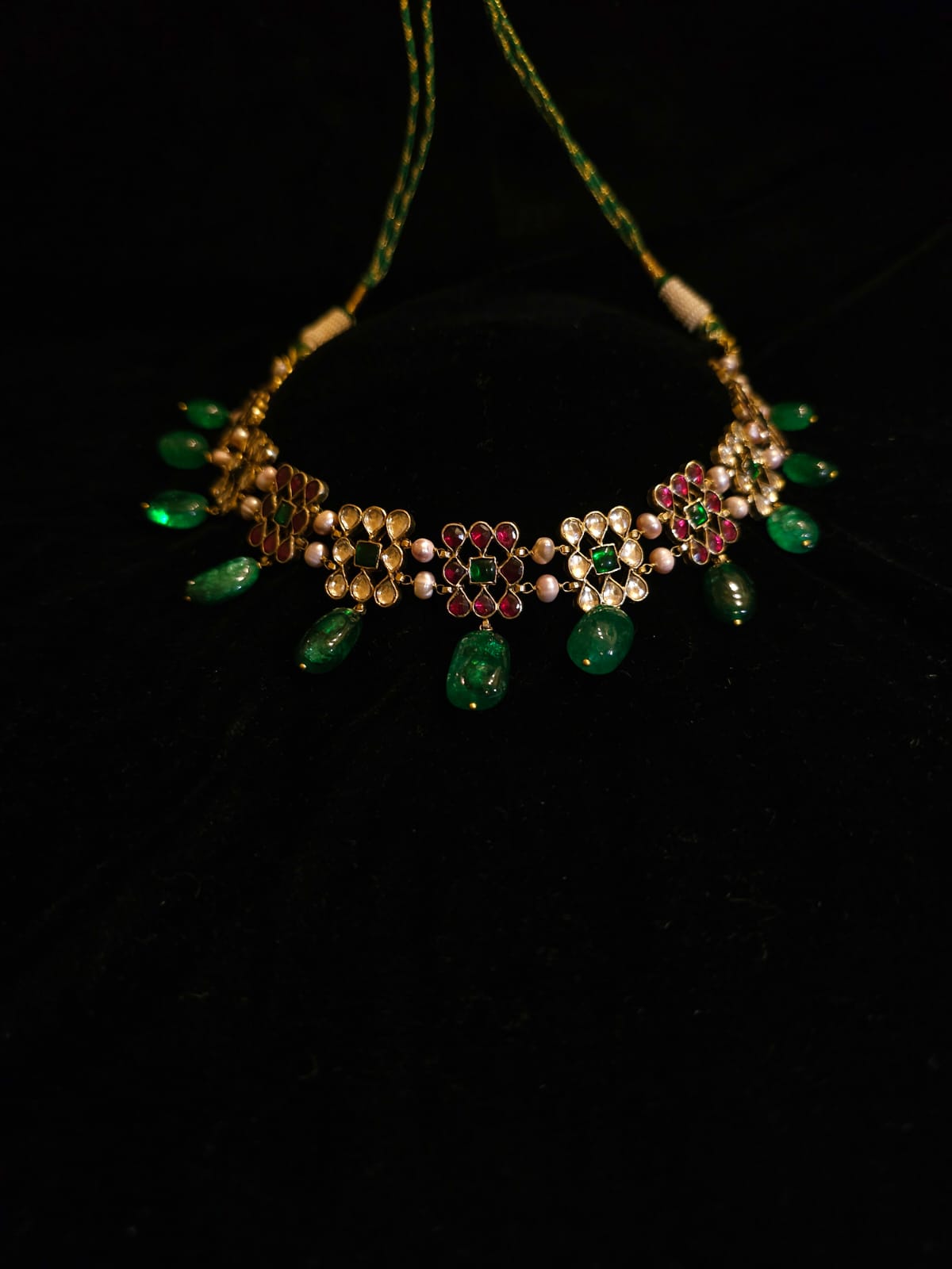 Amber rhodolite queen necklace
