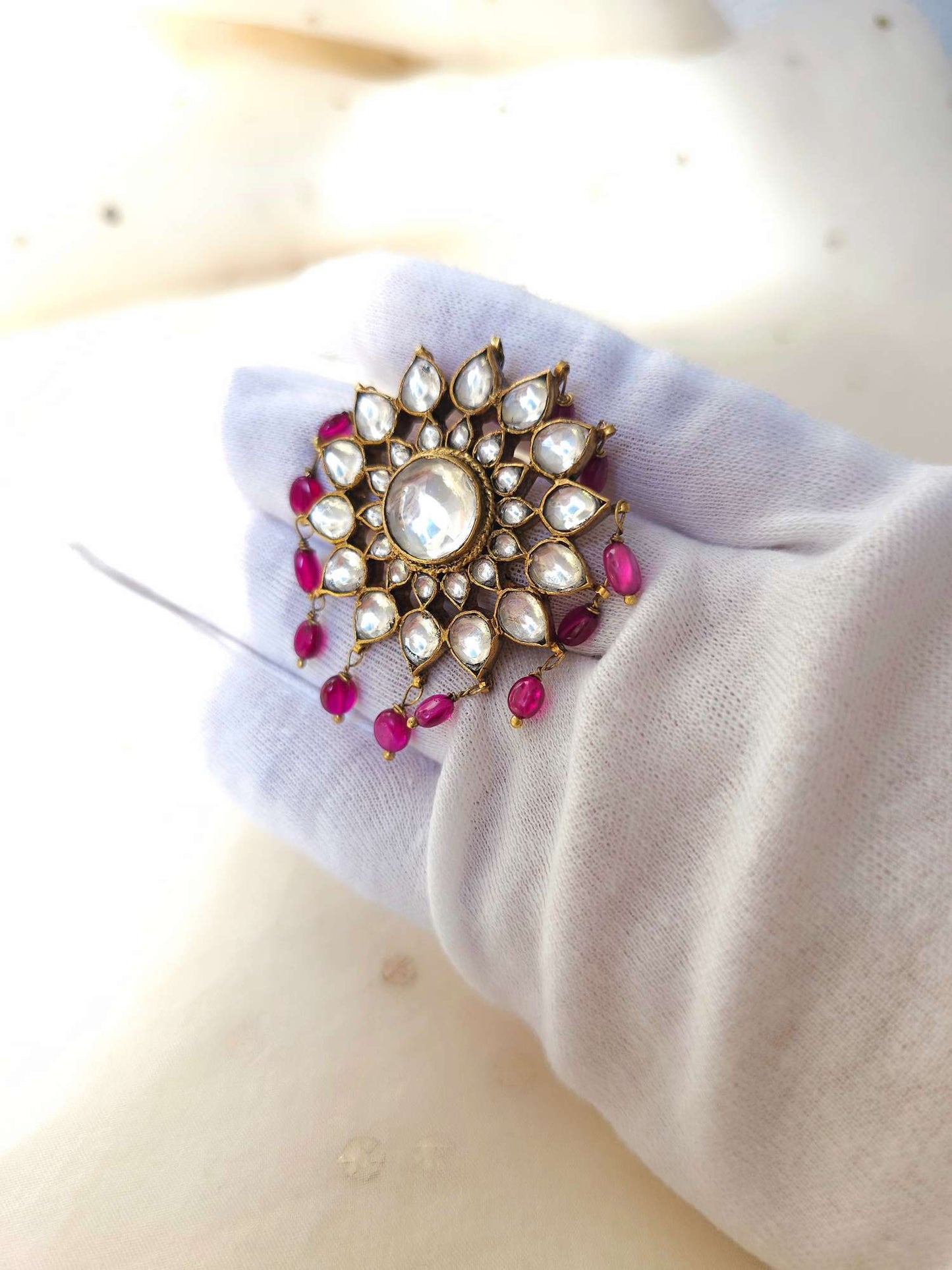 Abhaneri red cocktail ring