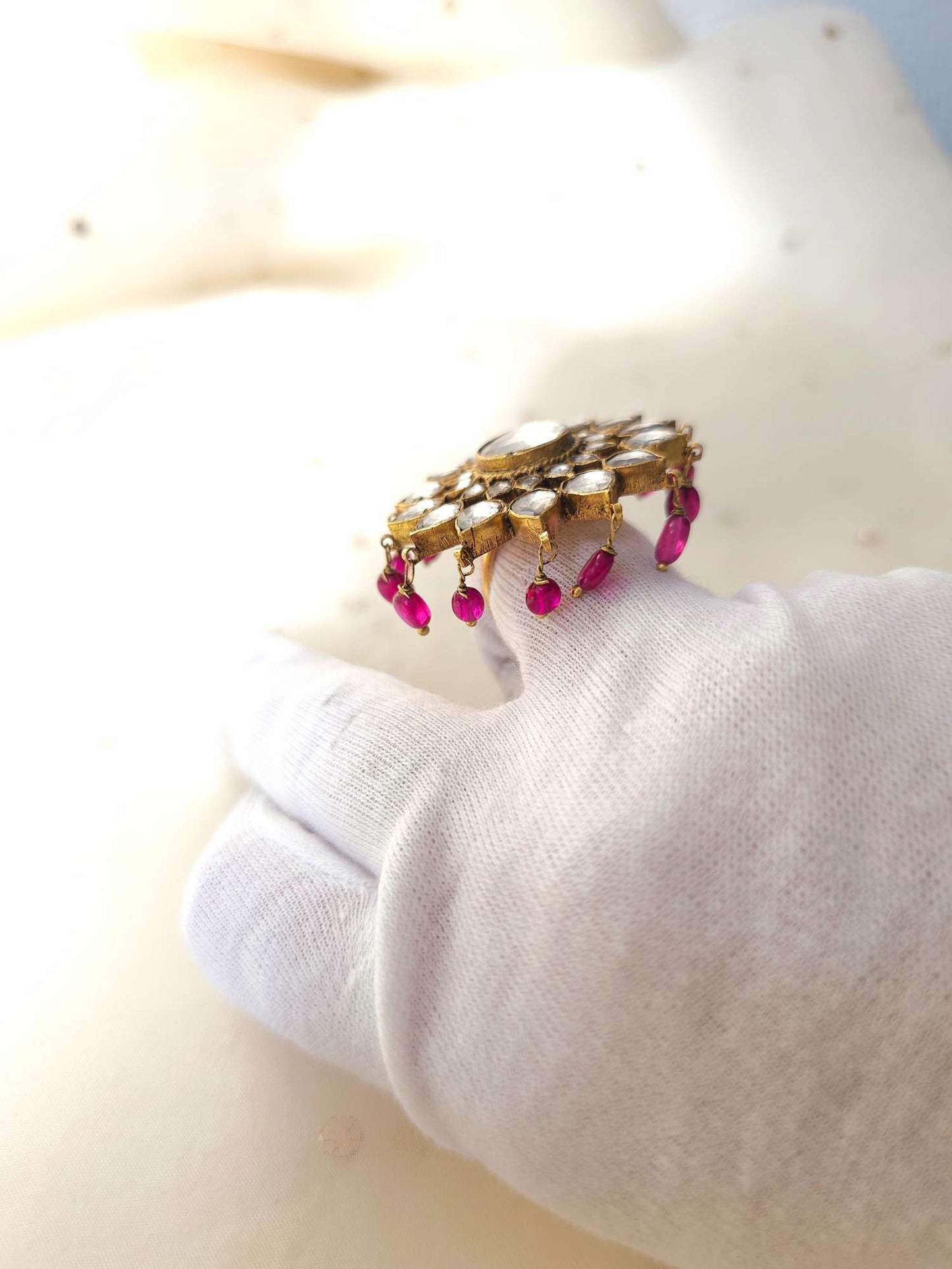Abhaneri red cocktail ring