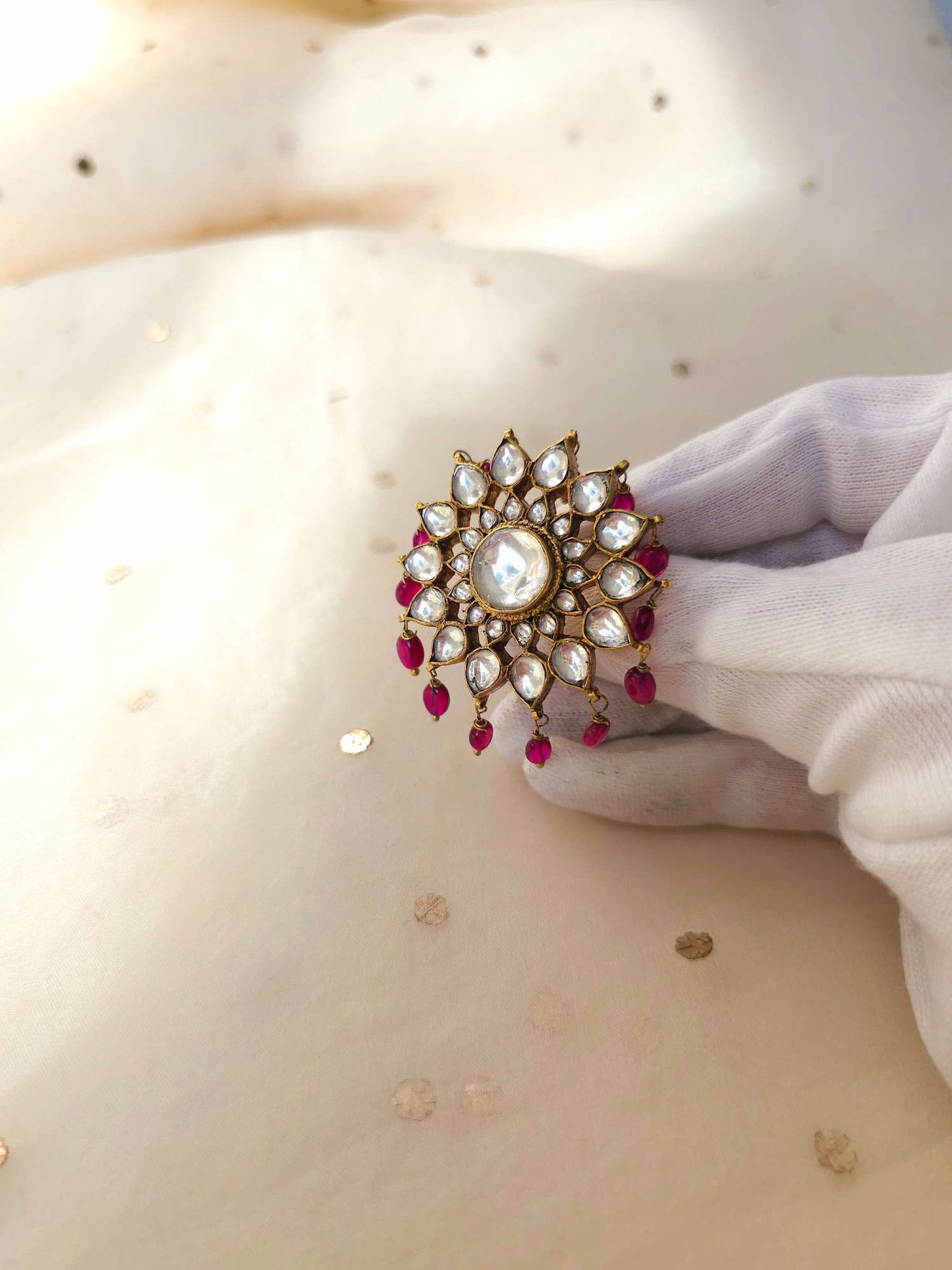 Abhaneri red cocktail ring