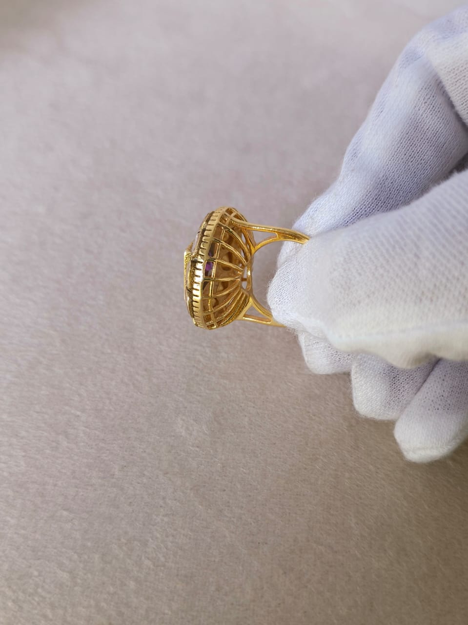 Moissanite mystic silver ring