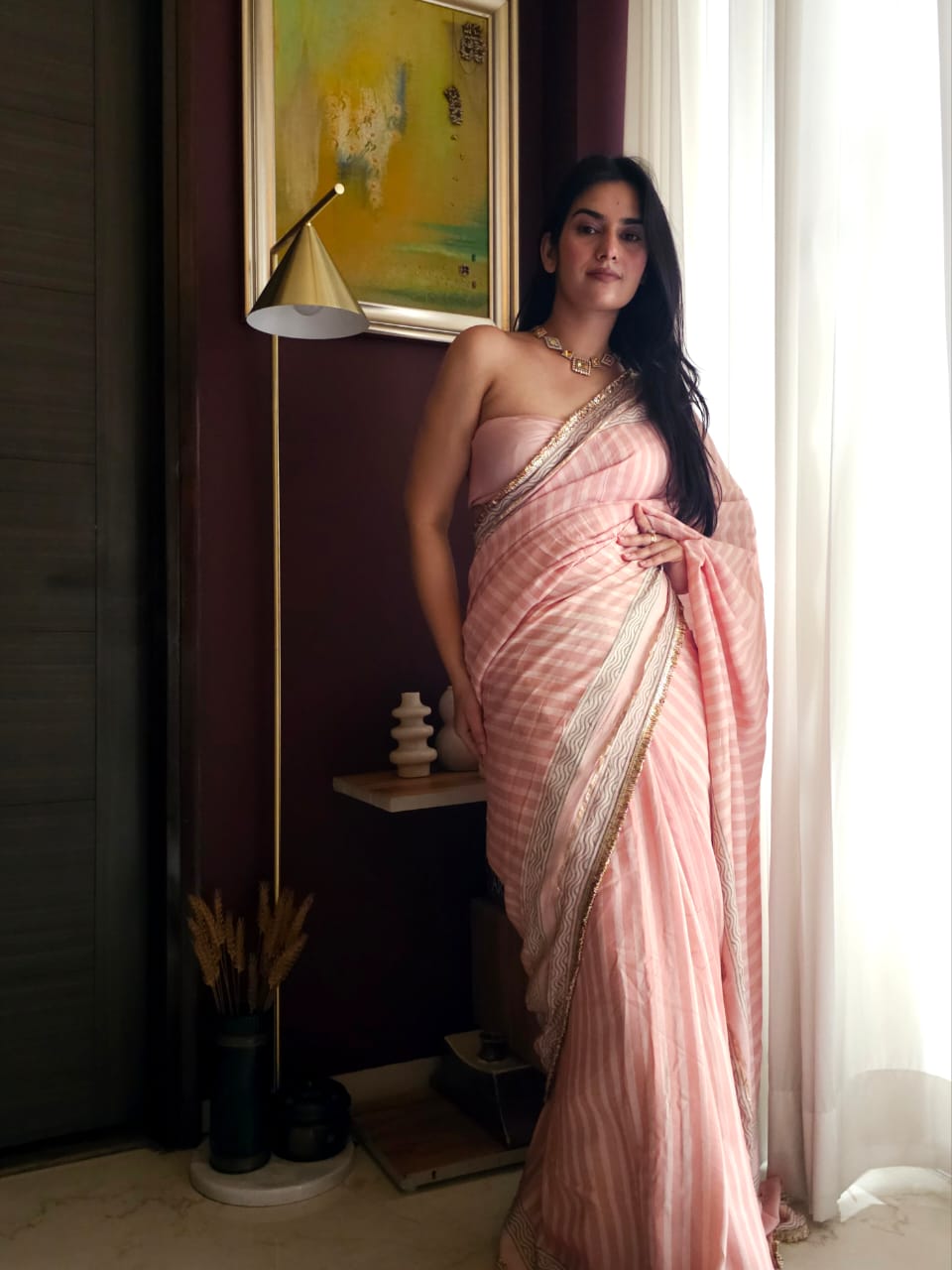 Blush Jaipur muslin modal saree