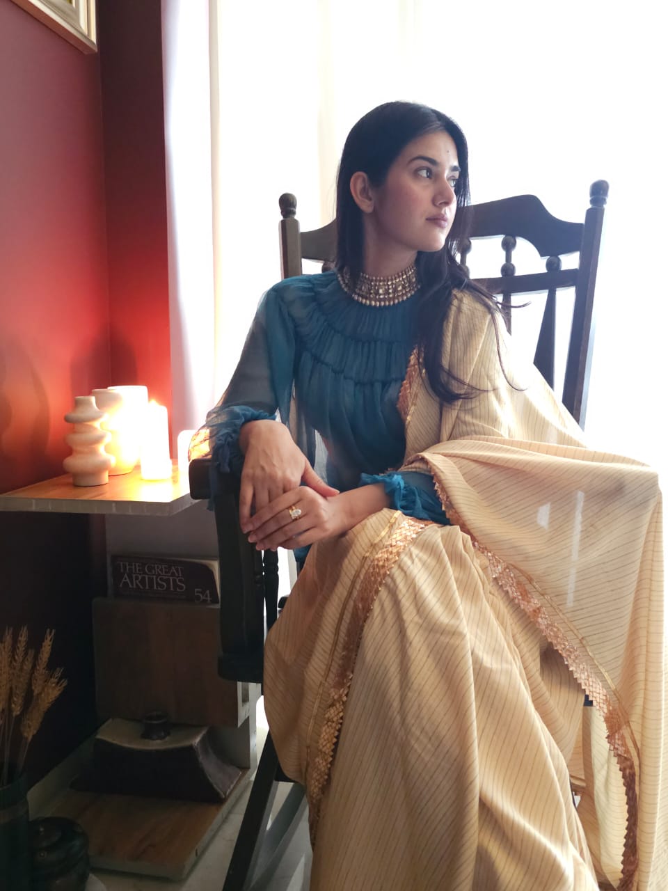 Butter lehariya muslin modal saree