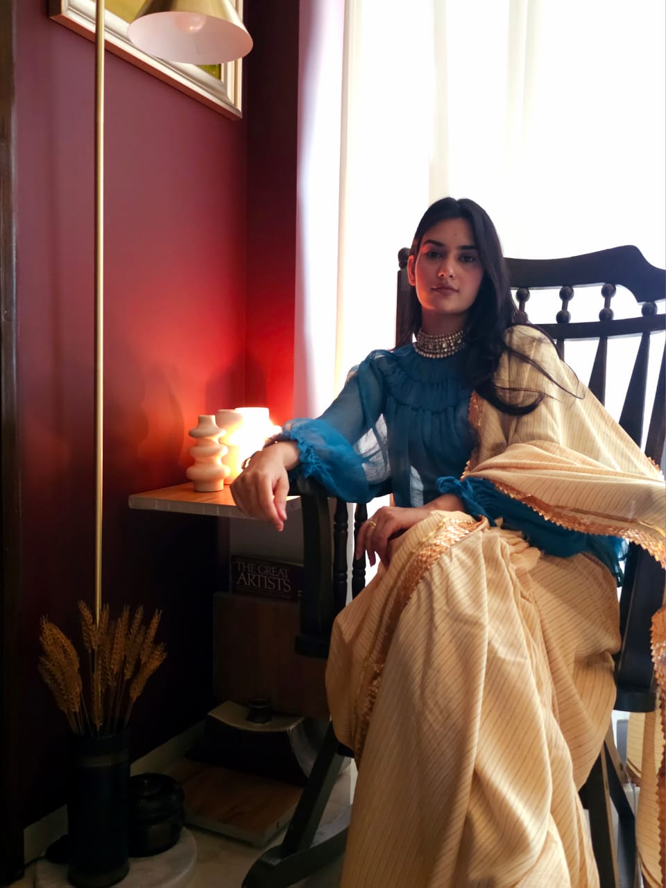 Butter lehariya muslin modal saree