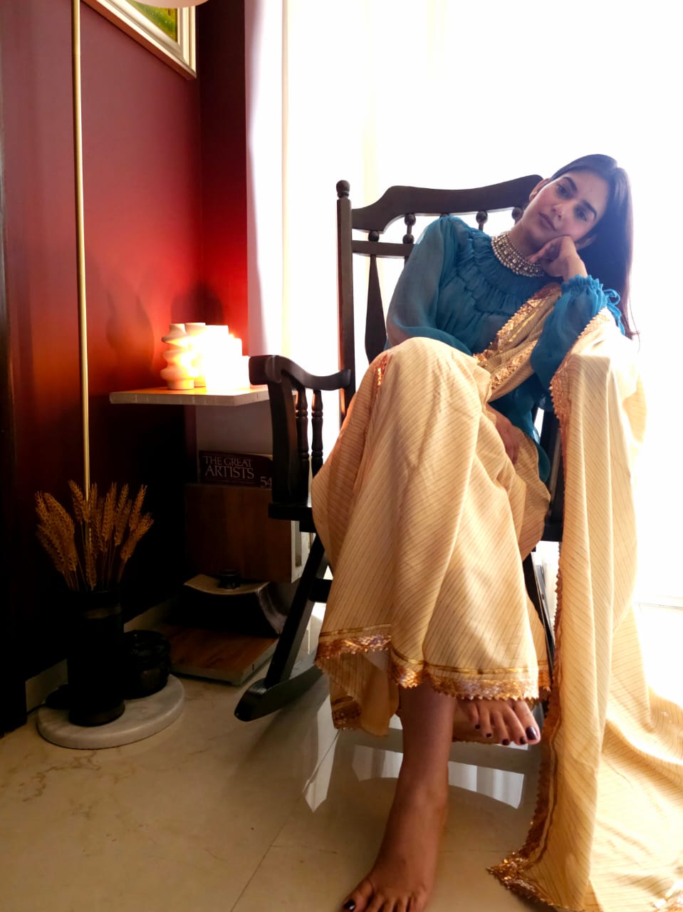 Butter lehariya muslin modal saree