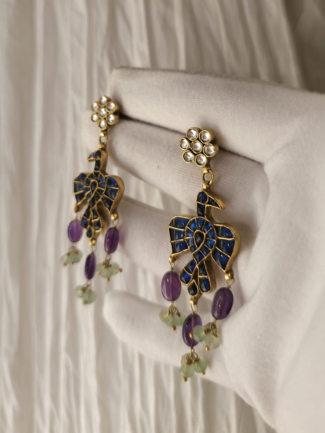 Chilling hawk amethyst earrings