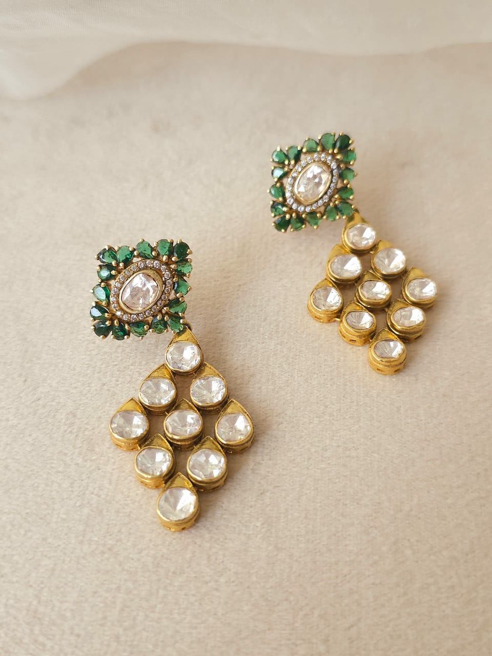 Peepal gate silver earrings