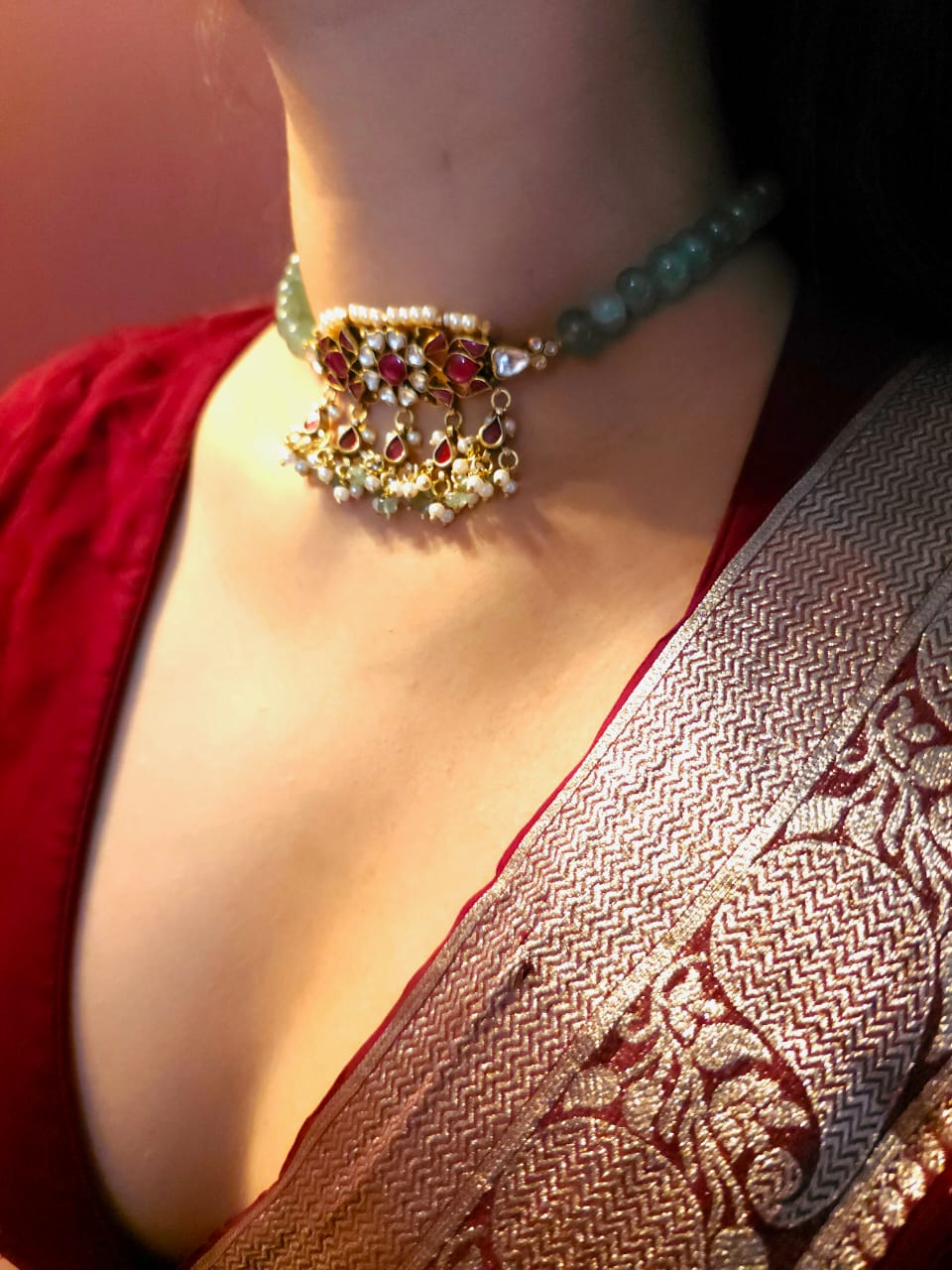 Scarlet lotus necklace