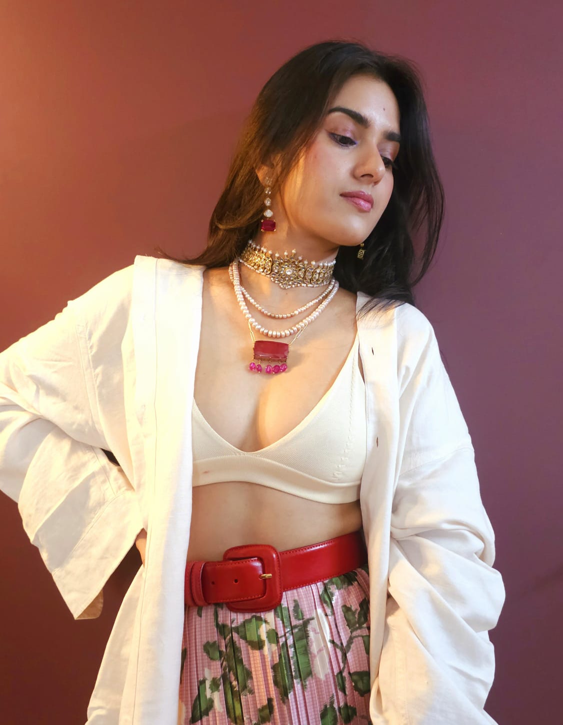 Shiraz silver necklace