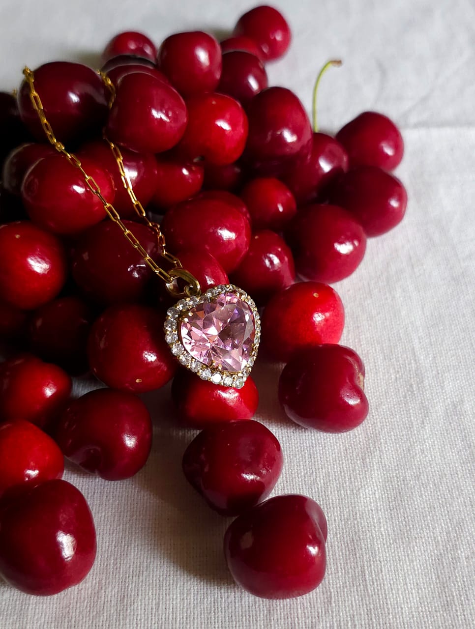 Pink cupcake silver necklace