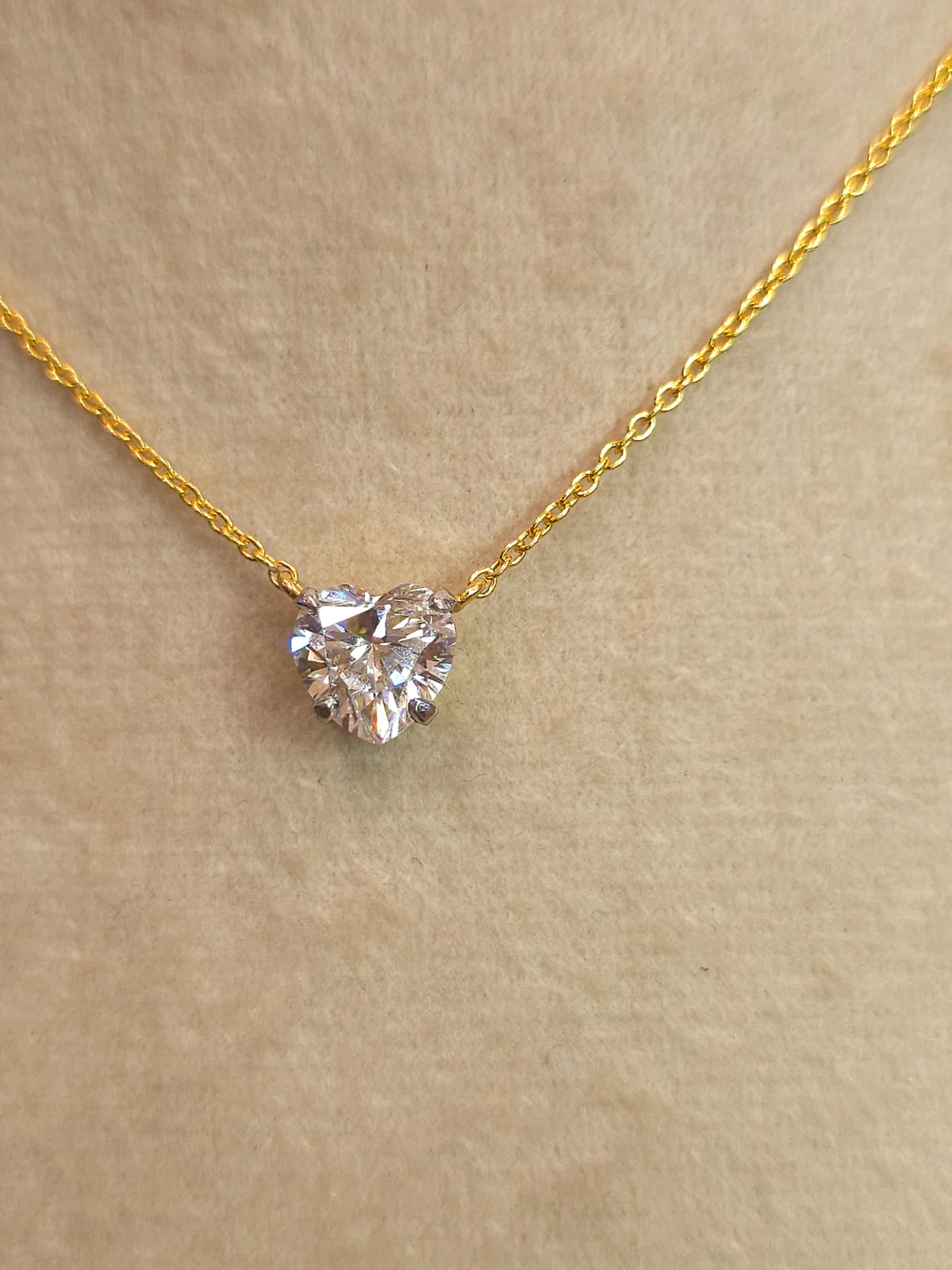 Three carat moissanite heart necklace