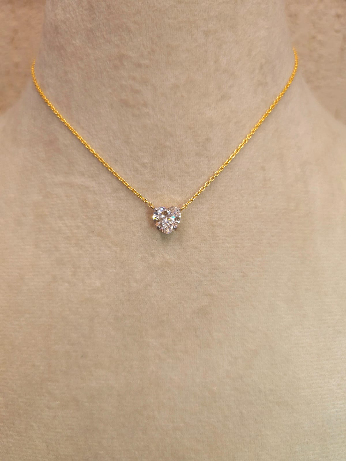 Three carat moissanite heart necklace