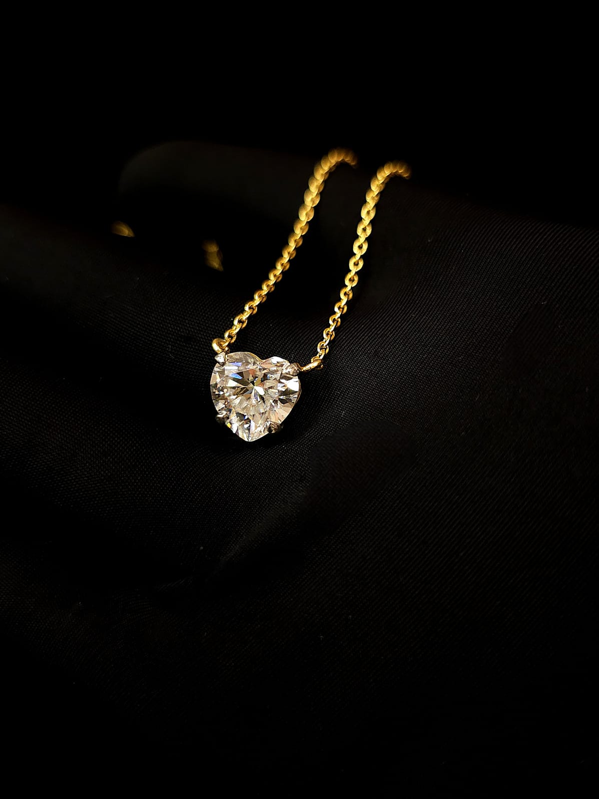 Three carat moissanite heart necklace