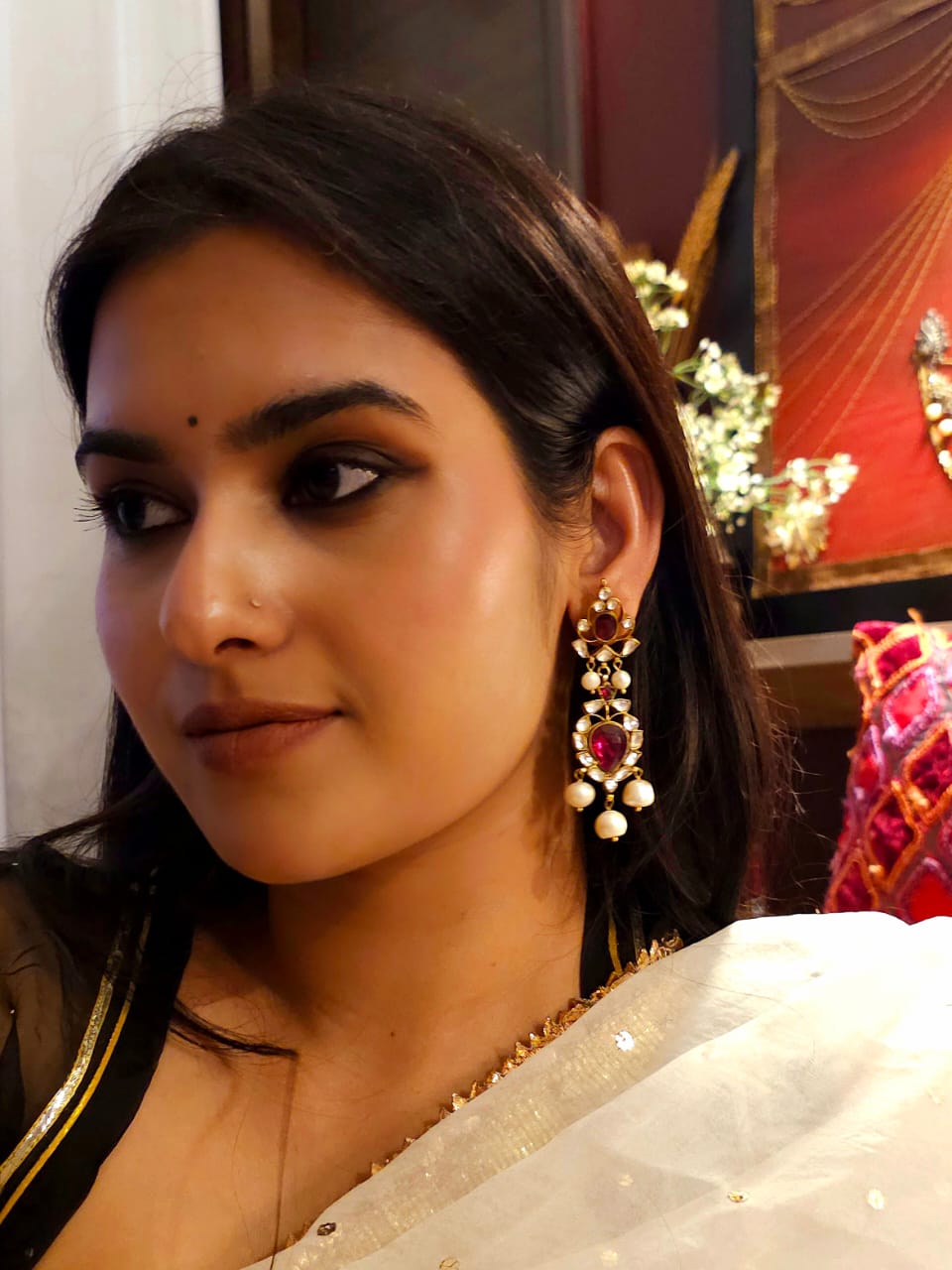 Pushkar mahogany earrings