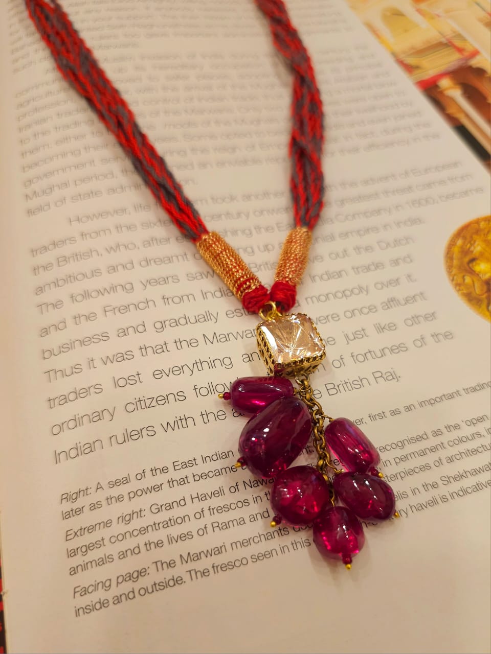 Syrah spinel silver necklace