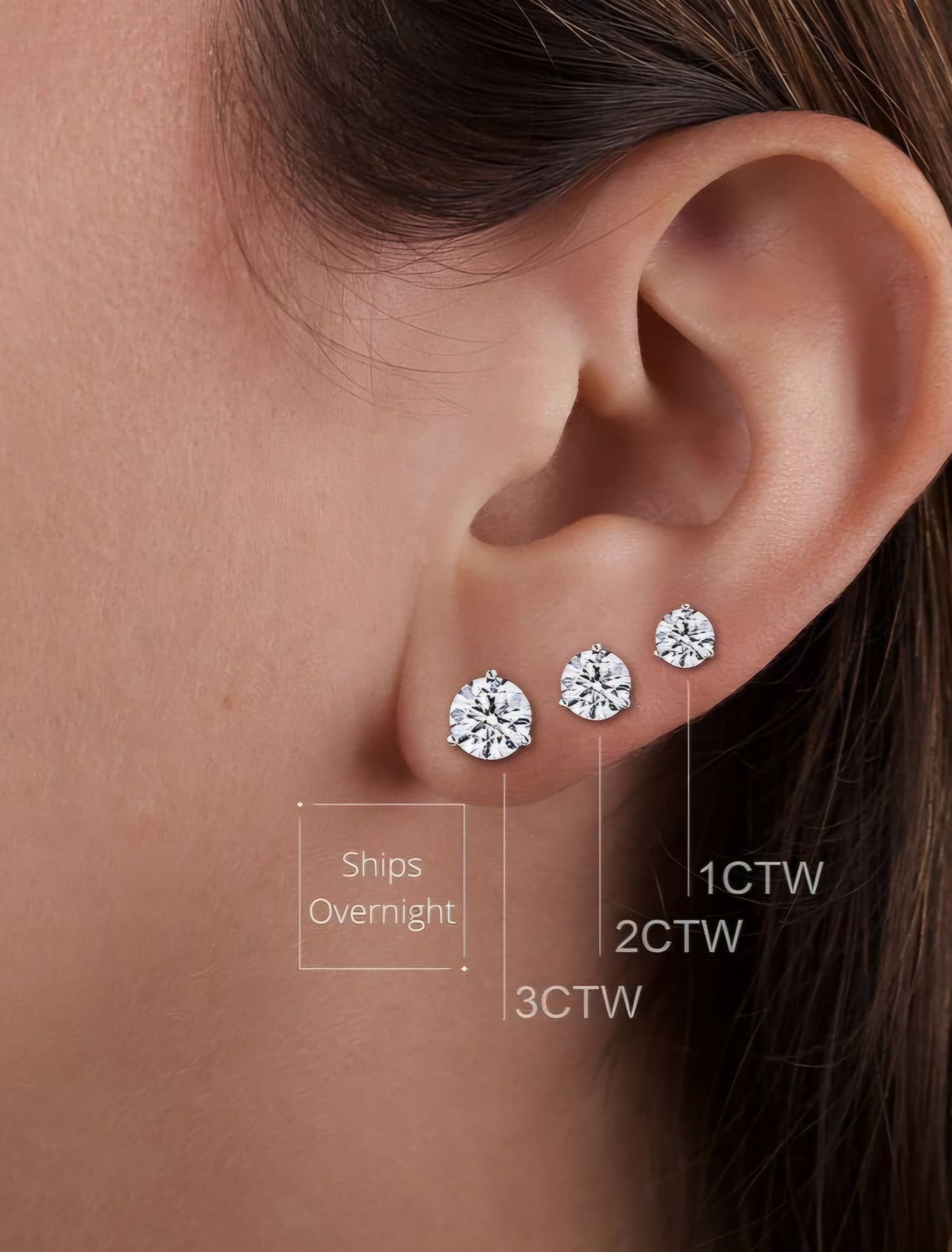 Six carat moissanite diamond studs