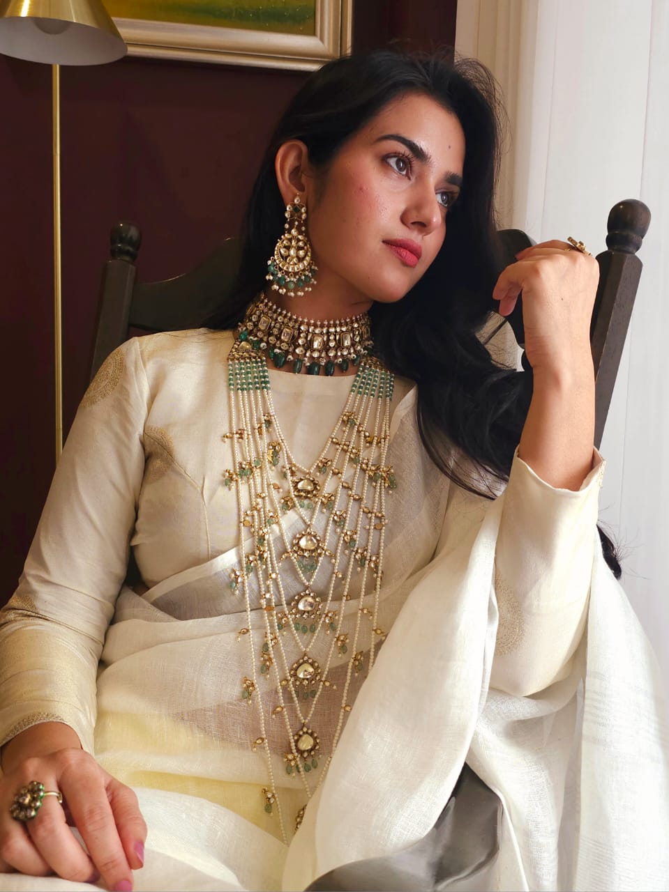Ridhi sidhi fern chandbali earrings