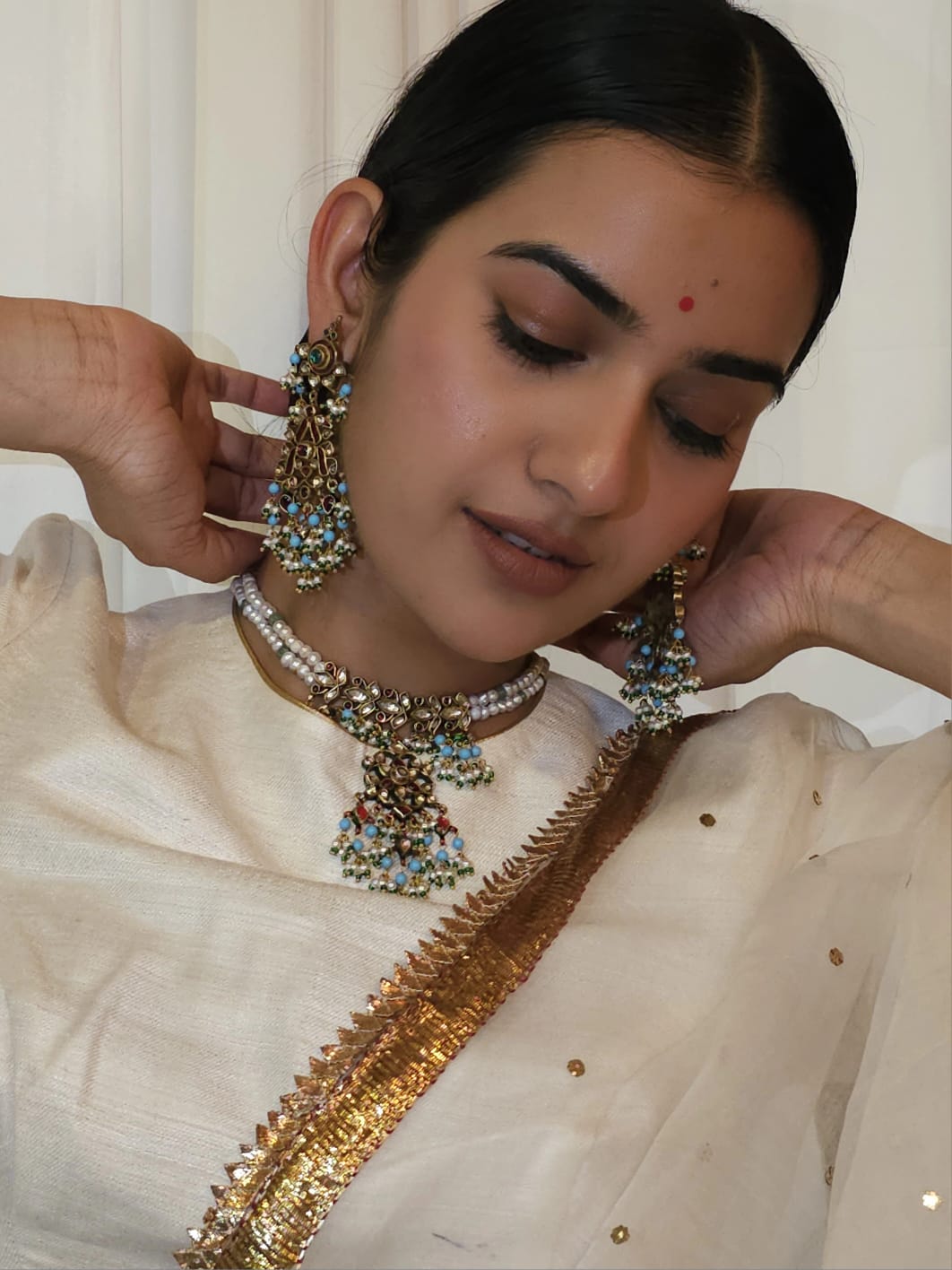 Gwal jhanki turquoise earrings