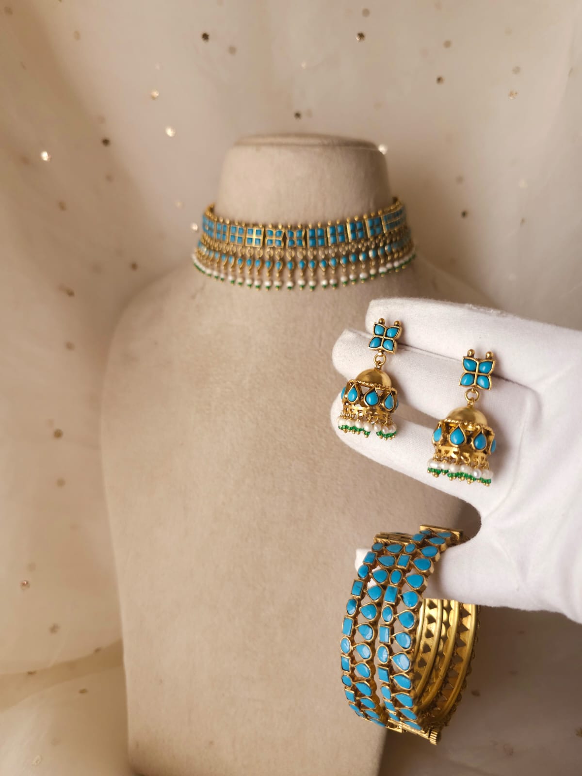 Amber turquoise bangle