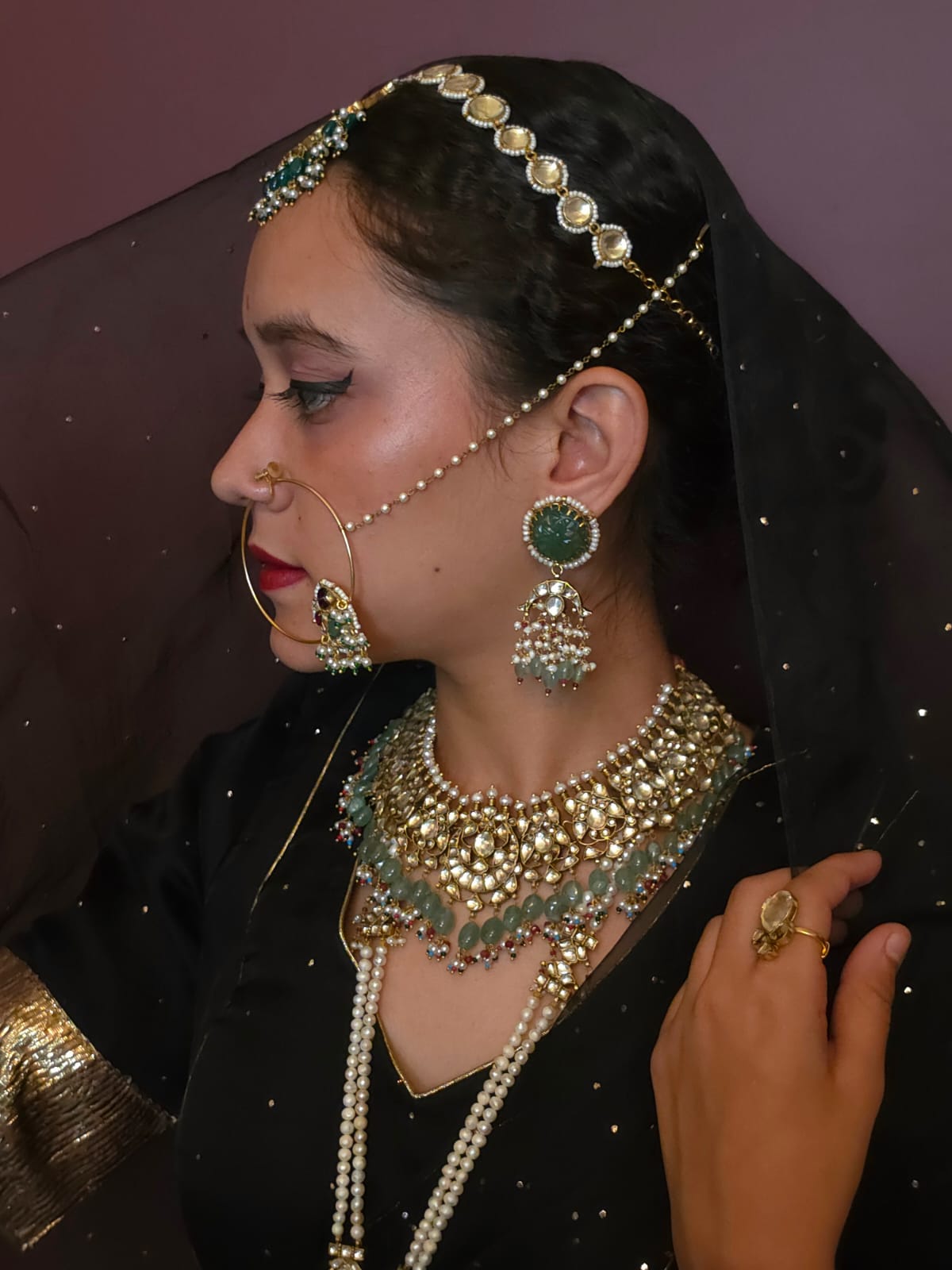 Chandra taal long necklace set