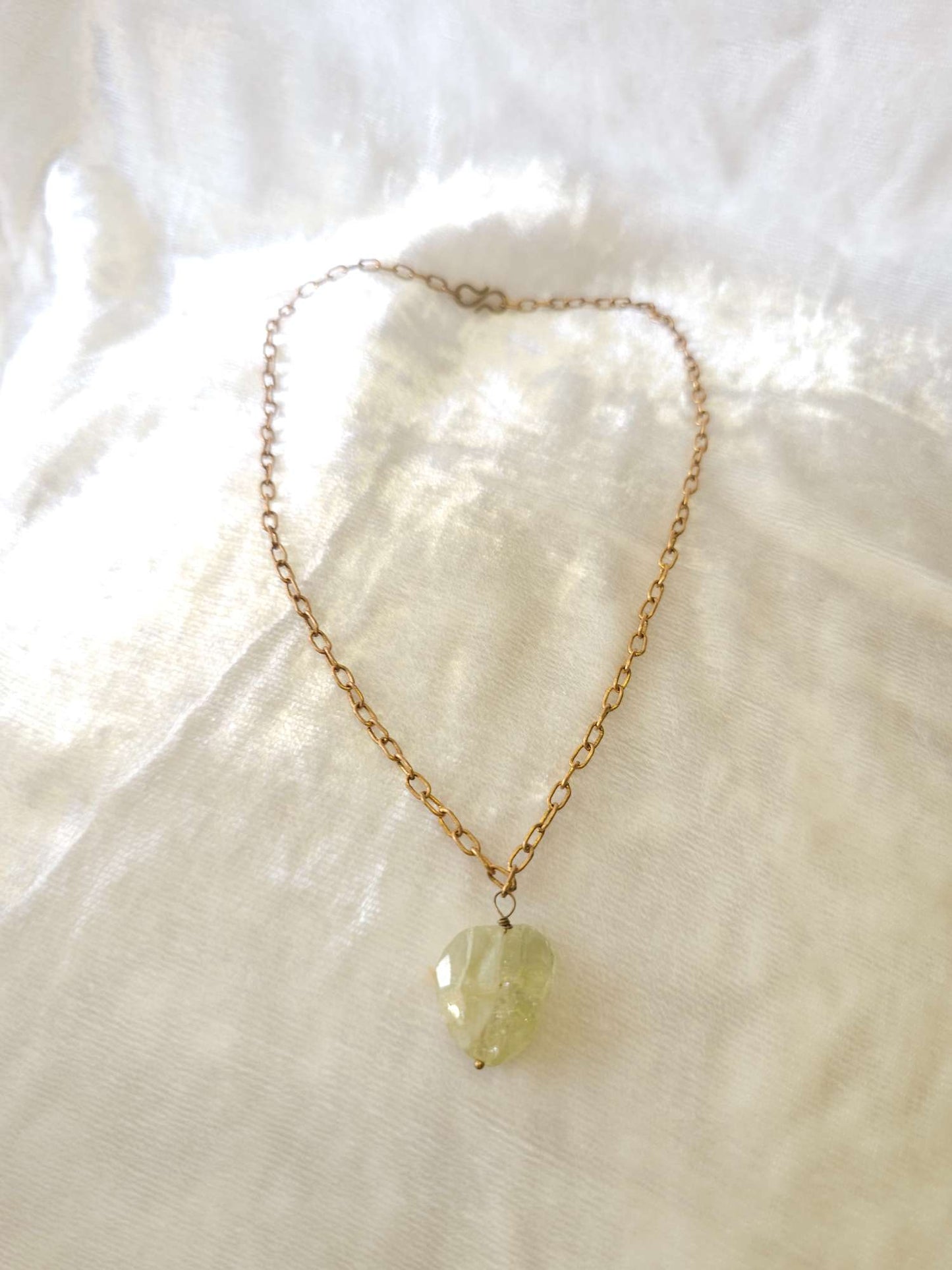 Yellow Apatite unisex Chain Necklace 2