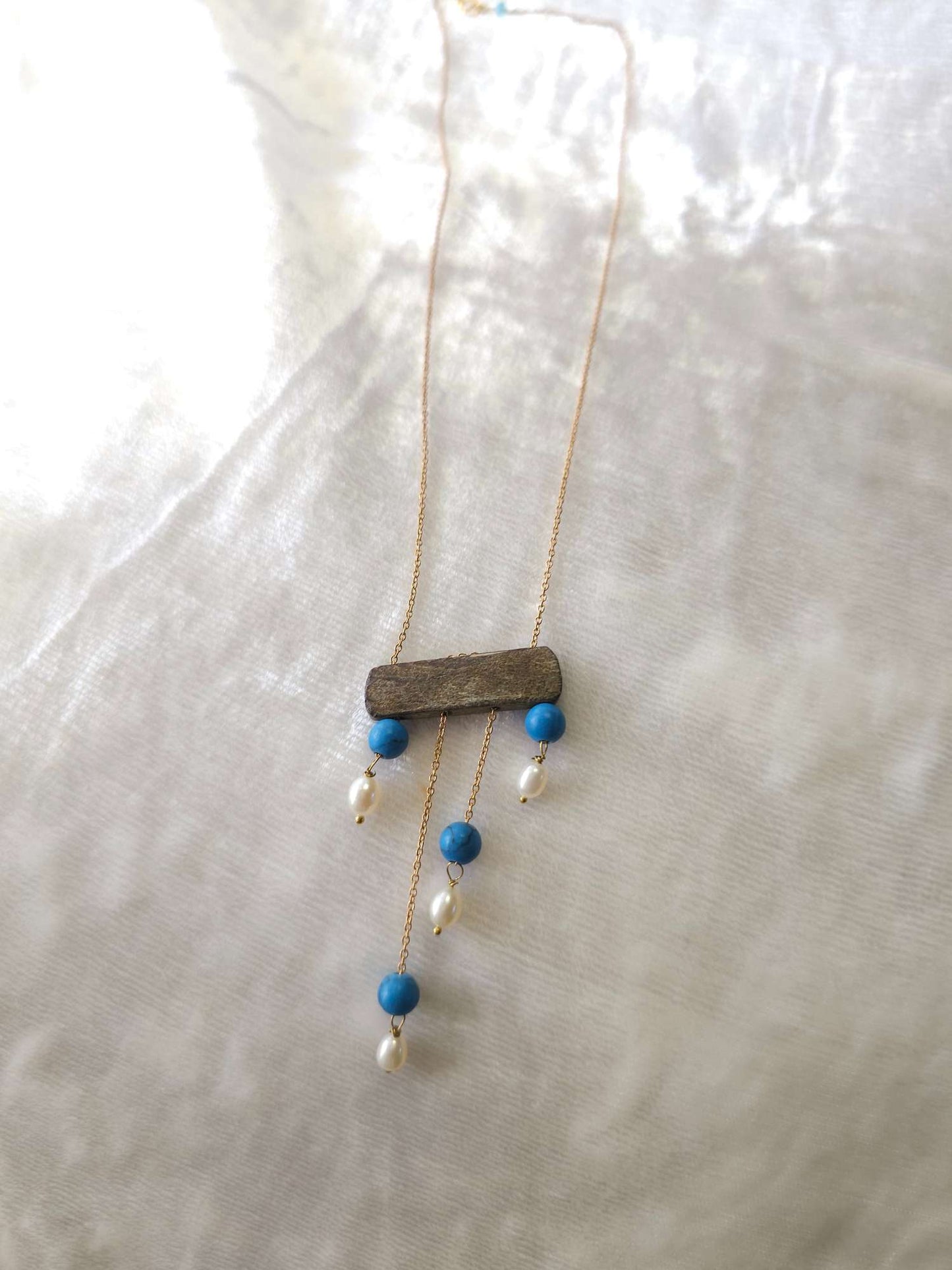 Turquoise libran bone unisex necklace