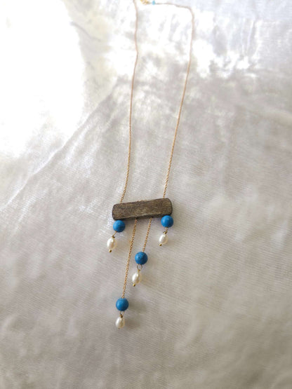 Turquoise libran bone unisex necklace