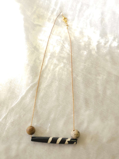 Bone pipe unisex chain necklace