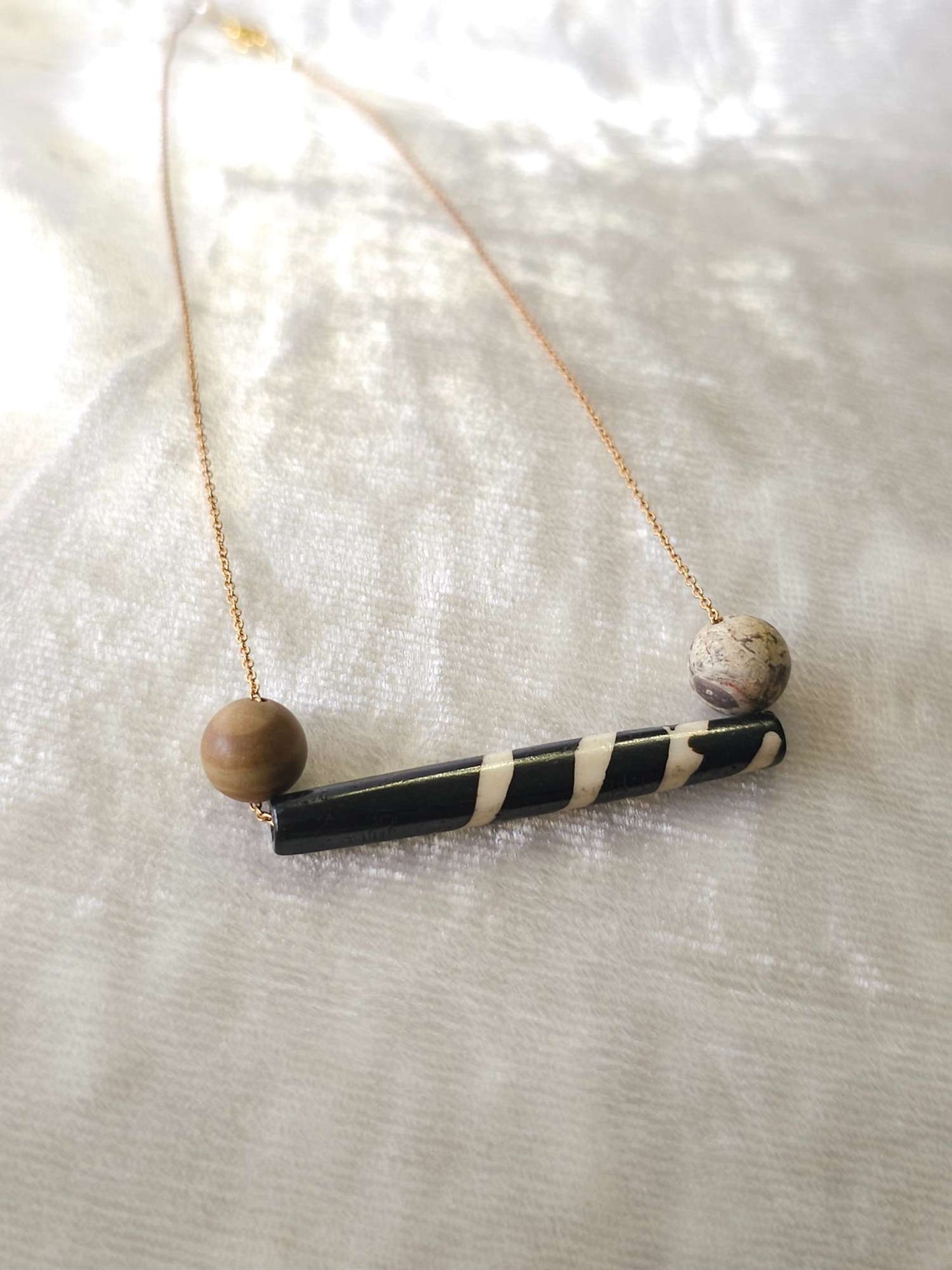 Bone pipe unisex chain necklace
