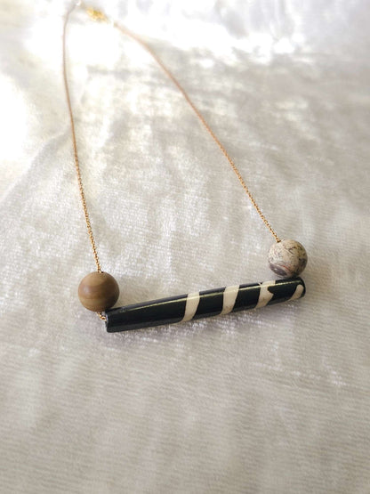 Bone pipe unisex chain necklace