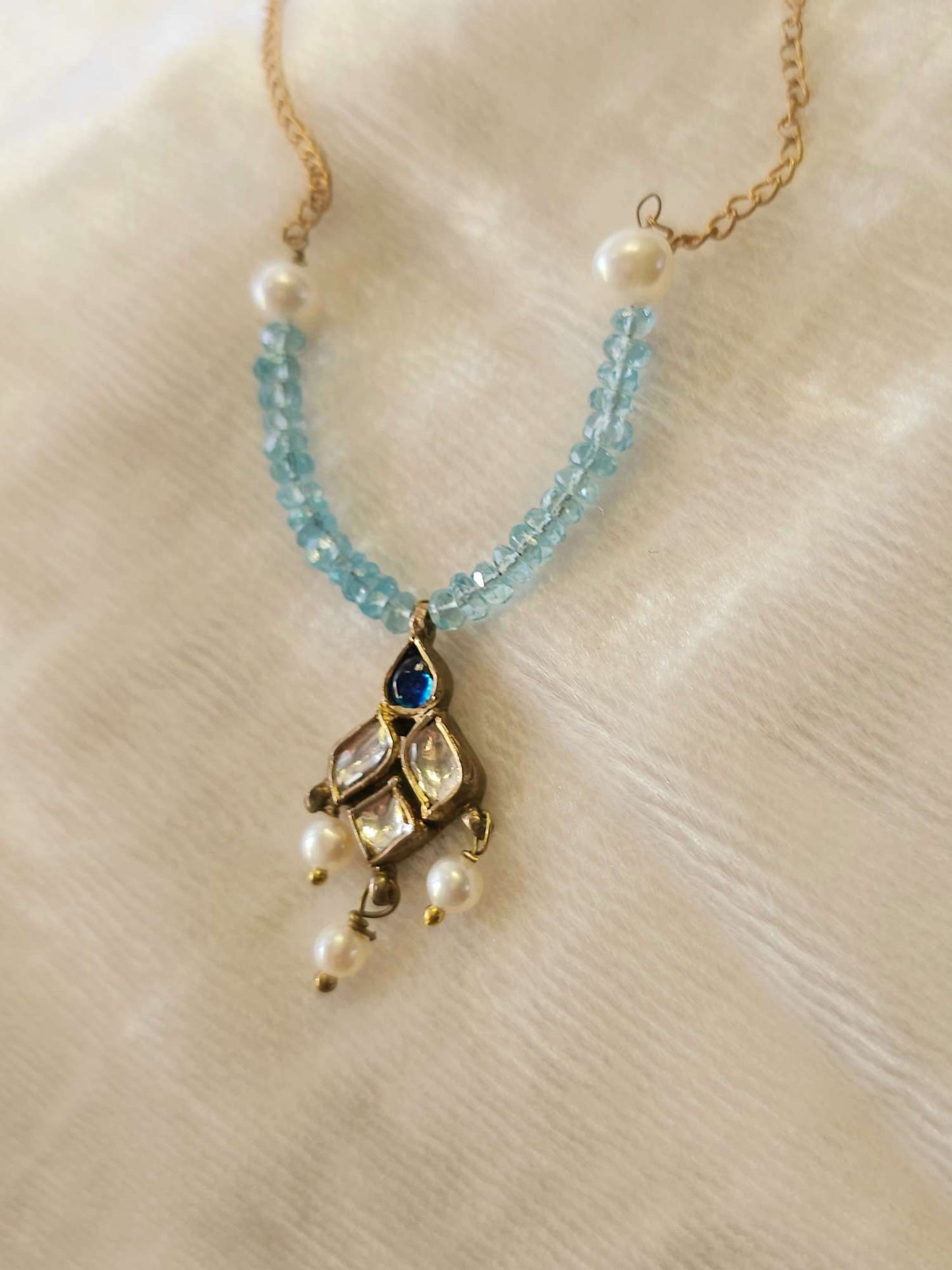 Blue topaz chain necklace