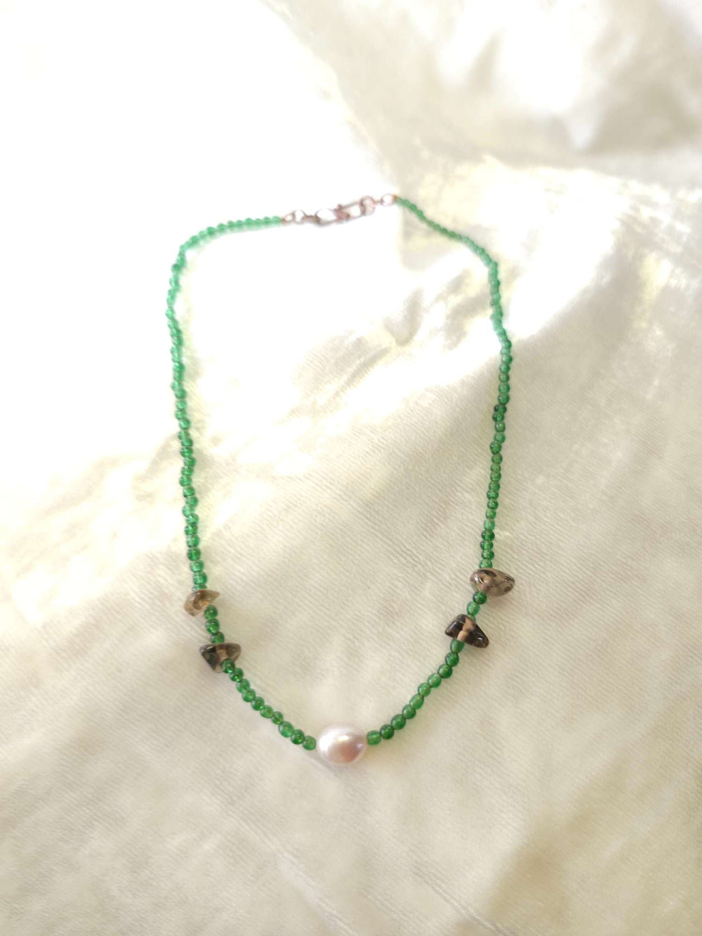 Green beach pearl necklace