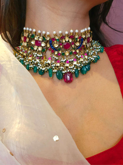 Harlequin vintage choker necklace