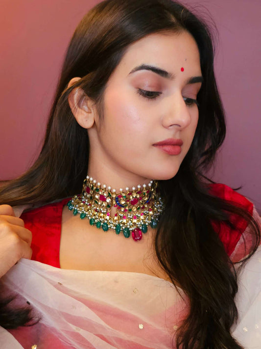 Harlequin vintage choker necklace