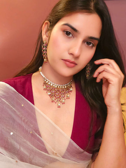 Belasagar rose necklace set