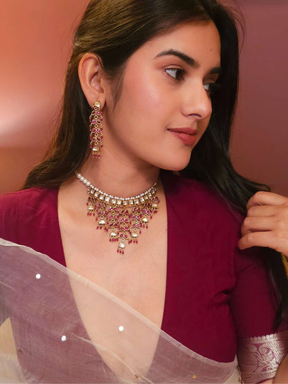 Belasagar rose necklace set