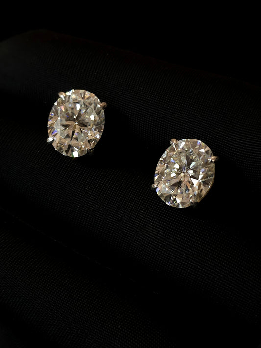 Eight carat moissanite oval studs