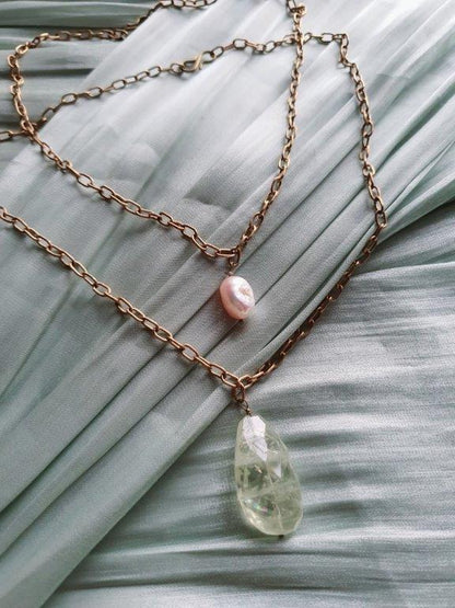 Baroque pearl chain necklace