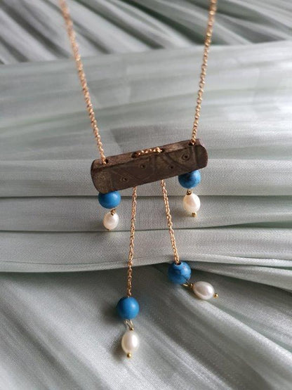 Turquoise libran bone unisex necklace