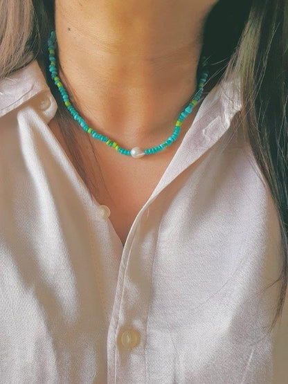 Sky beach pearl necklace