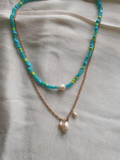 Sky beach pearl necklace