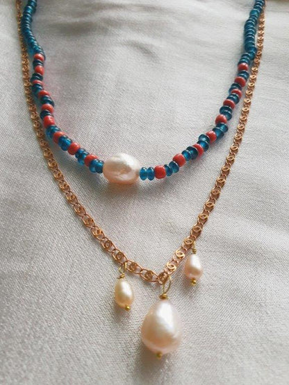 Red beach pearl necklace