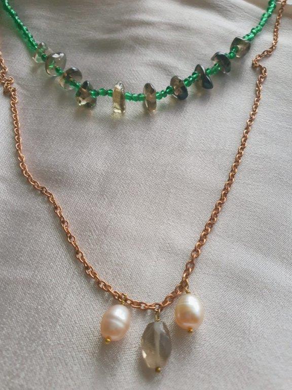Smoky beach pearl necklace